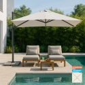 Paradise 3x3m kvadratisk hænge parasol til have terrasse altan med tilt Kampagne