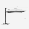 Paradise 3x3m kvadratisk hænge parasol til have terrasse altan med tilt 