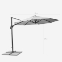 Paradise 3 m stor ottekantet hænge parasol aluminium 