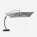 3,5x3,5m kvadratisk hænge parasol til have terrasse med tilt anti uv Copenhagen 