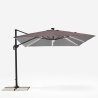 Parasol med decentral stang og justerbar arm med LED sollys 3x3m Paradise Light Brown Udvalg