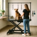 Chow stort elektrisk højdejusterbar trimmebord hunde med galge Udsalg