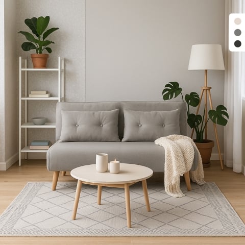 Sovesofa til 2 personer i skandinavisk stil i stof Elettra Kampagne
