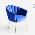 Calicis lænestol loungestol velour fløjlstof skal design gyldne ben Kampagne
