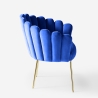 Calicis lænestol loungestol velour fløjlstof skal design gyldne ben Pris