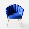 Calicis lænestol loungestol velour fløjlstof skal design gyldne ben Valgfri