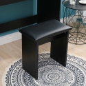 Gaia Black sminkebord makeup bord med skuffe spejl 12 LED lys skammel Pris