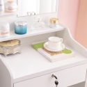 Flora sminkebord makeup bord med en skuffe lås spejl 3 hylder og skammel 