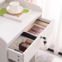 Flora sminkebord makeup bord med en skuffe lås spejl 3 hylder og skammel 