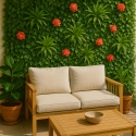 Kunstig hæk 100x100cm realistisk plantevæg til hus og have Lemox Tilbud