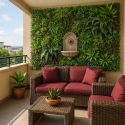 Kunstig plantevæg 100x100cm realistisk hæk til hus og have Ilex På Tilbud