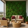 Kunstig hæk 100x100cm realistisk plantevæg til hus og have Cerrum På Tilbud
