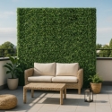 Kunstig hæk 106x33x208cm med realistiske planter til haven Vernas På Tilbud