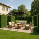 Kunstig hæk 106x33x208cm med realistiske planter til haven Vernas Tilbud