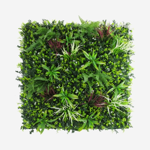 Kunstig hæk 100x100cm realistisk plantevæg til altan og have Briux Kampagne