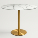 Rundt bord 120cm med guld og marmoreffekt i klassisk stil Monika+ Kampagne