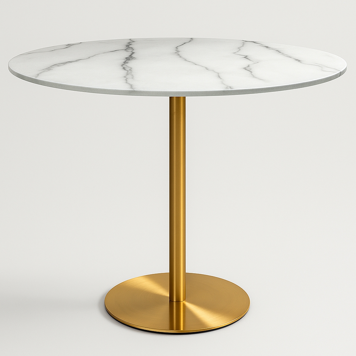 Rundt bord 120cm med guld og marmoreffekt i klassisk stil Monika+ Kampagne