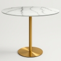 Rundt bord 120cm med guld og marmoreffekt i klassisk stil Monika+ Kampagne