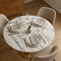 Rundt bord 120cm med guld og marmoreffekt i klassisk stil Monika+ Model