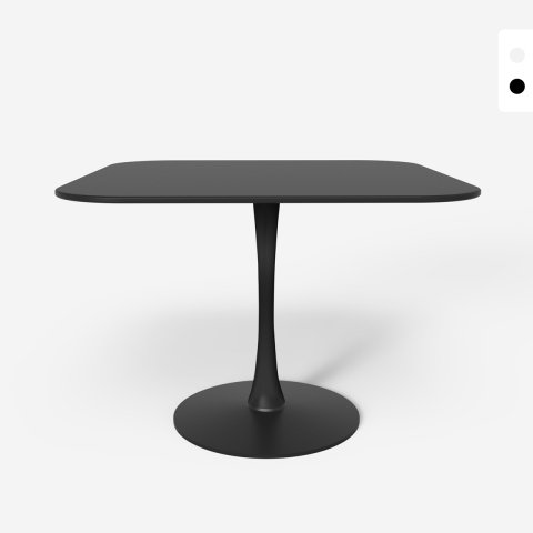 Lillium 100 cm lille firkantet spisebord sort og hvid træ med metalfod Kampagne