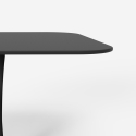 Lillium 100 cm lille firkantet spisebord sort og hvid træ med metalfod Køb