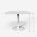 Lillium 100 cm lille firkantet spisebord sort og hvid træ med metalfod 