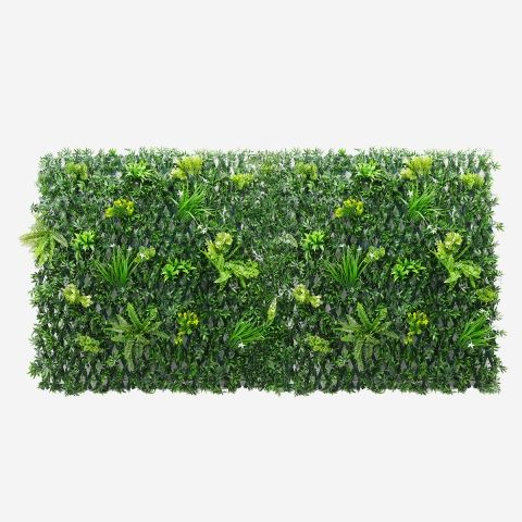 Kunstig hæk med udtrækkeligt gitter 200x100cm realistiske planter Laurus Kampagne