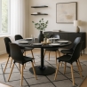 Rundt spisebord i moderne stil 120cm i sort træ Blackwood+ Tilbud