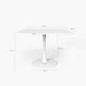 Lillium 80 cm lille firkantet spisebord sort og hvid træ med metalfod 