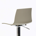 Imola højdejusterbar barstol med ryglæn plast i mange farver forkromet stel 