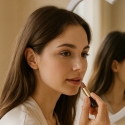 Clara sminkebord makeup bord med 5 skuffer lås spejl hylder og skammel Model