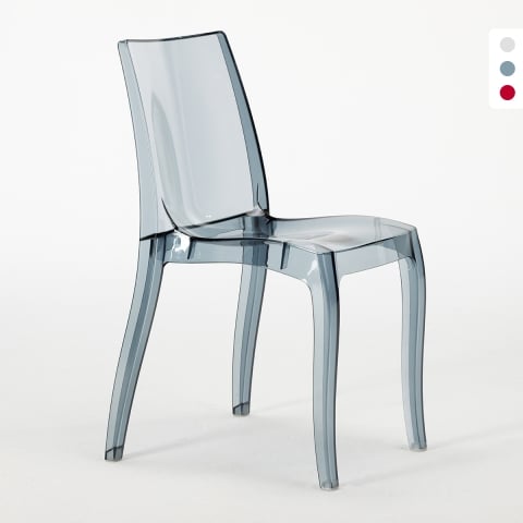 Cristal Light Grand Soleil stabelbar gennemsigtig spisebord stol plast Kampagne