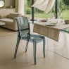Cristal Light Grand Soleil stabelbar gennemsigtig spisebord stol plast Udvalg