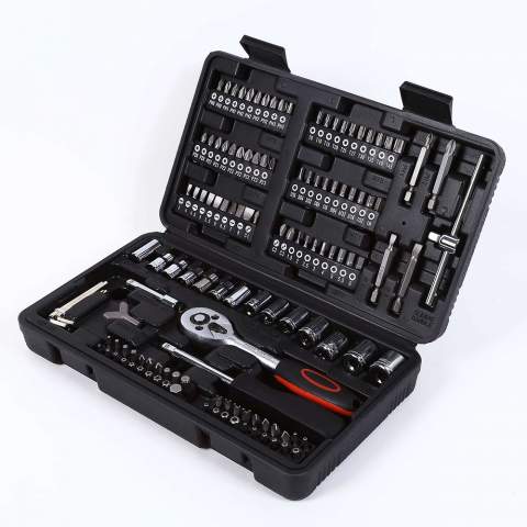 Fx topnøglesæt værktøjssæt med 169 dele værktøj og plast værktøjskasse