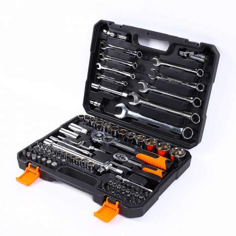 Rx topnøgle gaffelnøgle værktøj i værktøjssæt 399 dele og værktøjskasse