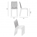 Sæt med 18 Hypnotic Grand Soleil stabelbar gennemsigtig spisebord stol Model