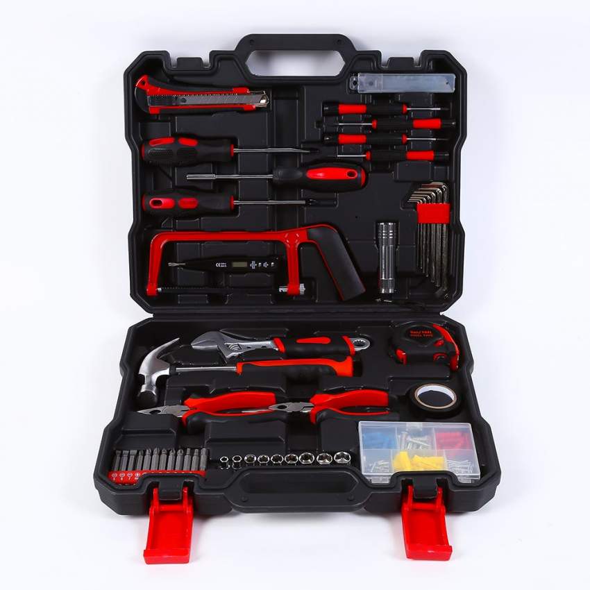 Vejnavn mandskab Elemental Kit Task værktøj i dette værktøjssæt med 299 dele og plast værktøjskasse