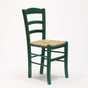 Rusty træ spisebords sæt: 4 farvet Paesana stole og 70 cm kvadratisk bord 