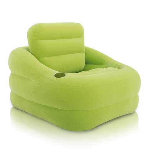Intex 68586 Limegrøn Oppustelig lænestol indendørs og udendørs med flaskeholder