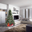 Bergen 180 cm høj kunstigt plastik grøn juletræ med fod dekorationer Udsalg