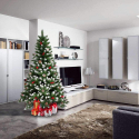 Oslo 240 cm høj kunstigt plastik grøn juletræ med fod dekorationer Udsalg
