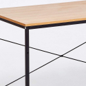 Wootop XL industrielt træ skrivebord 180x60cm bordplade med stål ben Rabatter