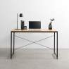 Wootop industrielt design træ skrivebord 150x60cm bordplade med stål ben På Tilbud