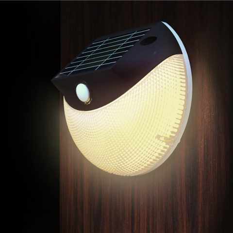 Moon solcelle udendørs væg lampe LED lys 200 lumen med bevægelsessensor