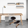 Balancewood ergonomisk knæstol kontorstol højdejusterbar træ kunstlæder Køb
