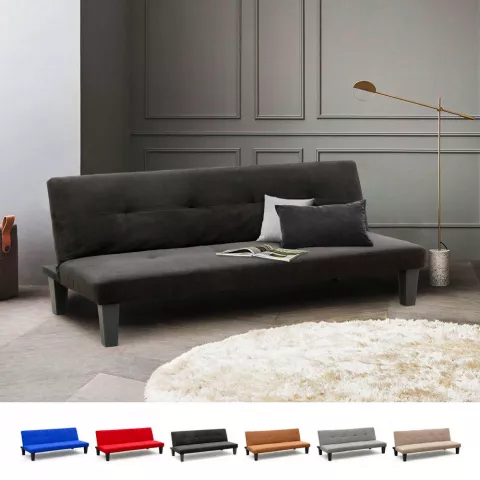 Onice 3 personers sofa futon sovesofa microfiber til stue gæsteværelse Kampagne