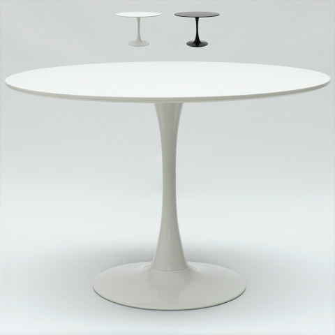 Tulip lille rundt bord 120cm design spisebord lavet af MDF plade og metal