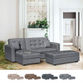 Madreperla 3 personer chaiselong sofa sovesofa stof med opbevaring puf Kampagne