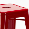 Steel Up barstol industrielt firkantet sæde med fodstøtte lakeret stål