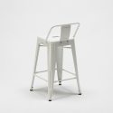 Steel Top barstol industrielt firkantet sæde med ryglæn lakeret stål 